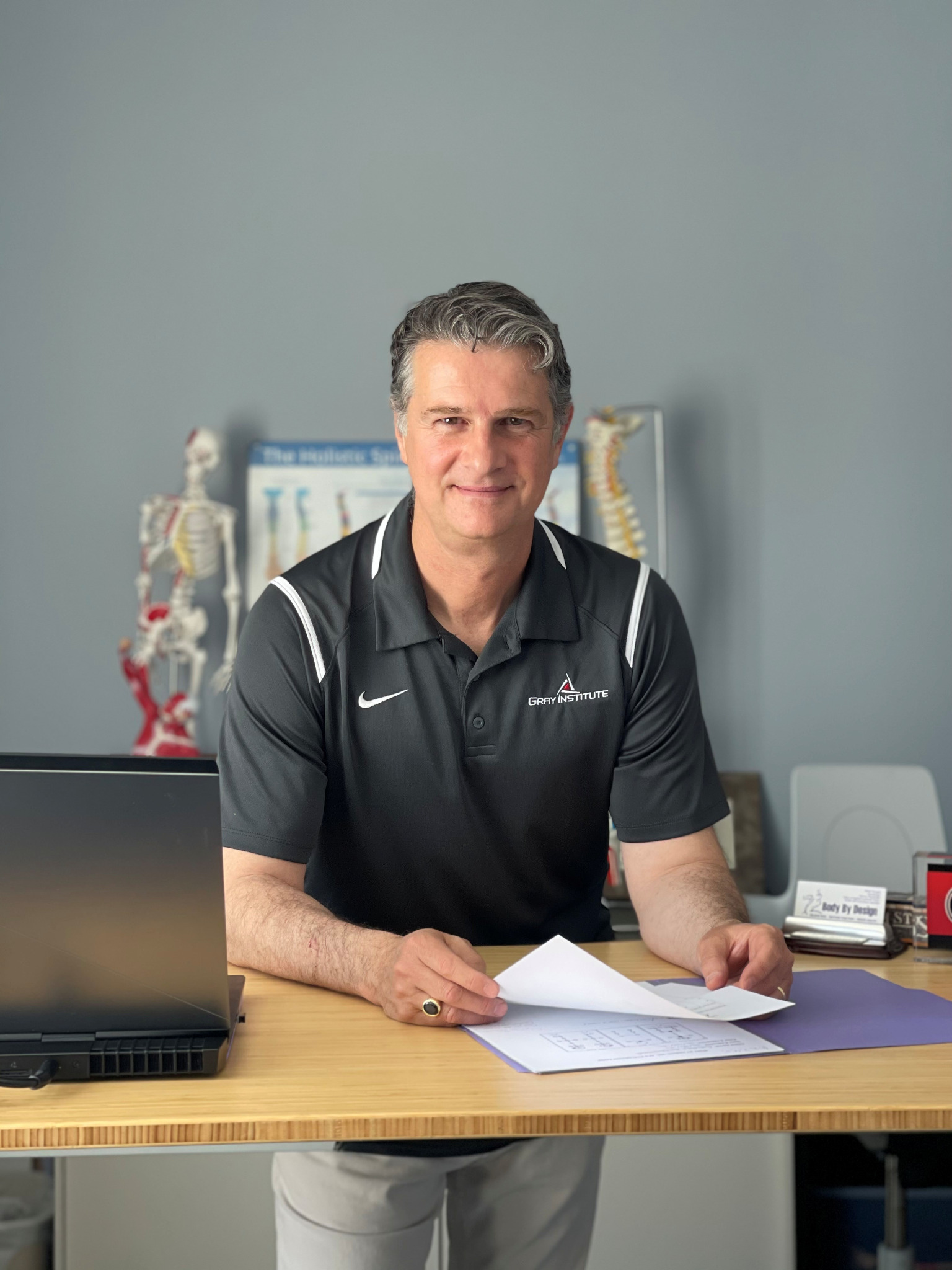 Bob Fanelli in his biomechanics office